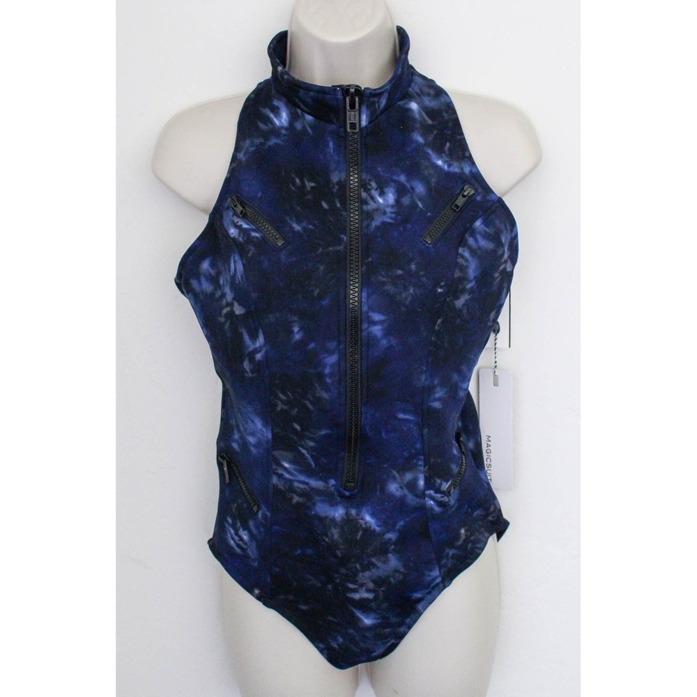 Magicsuit Swimsuit Size 12 Blue Tie Dye Zipper Front Underwire Coco One Piece